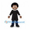 Man Mascot Costume with Black Robe and Curly Hair
