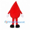 Red Blood Drop Mascot Costume with White Gloves