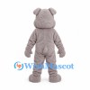 Gray Bulldog Mascot Costume with Large White Teeth