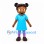 Girl Mascot Costume with Hair Buns and Turquoise Dress