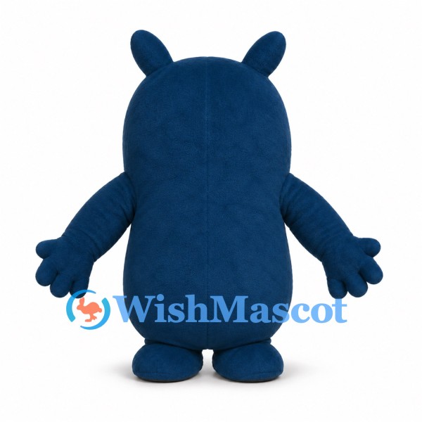 Blue Monster Mascot Costume with Large White Grin