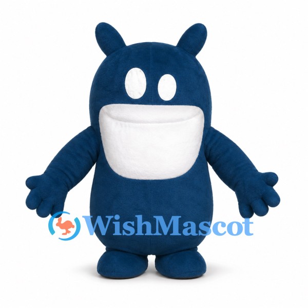 Blue Monster Mascot Costume with Large White Grin