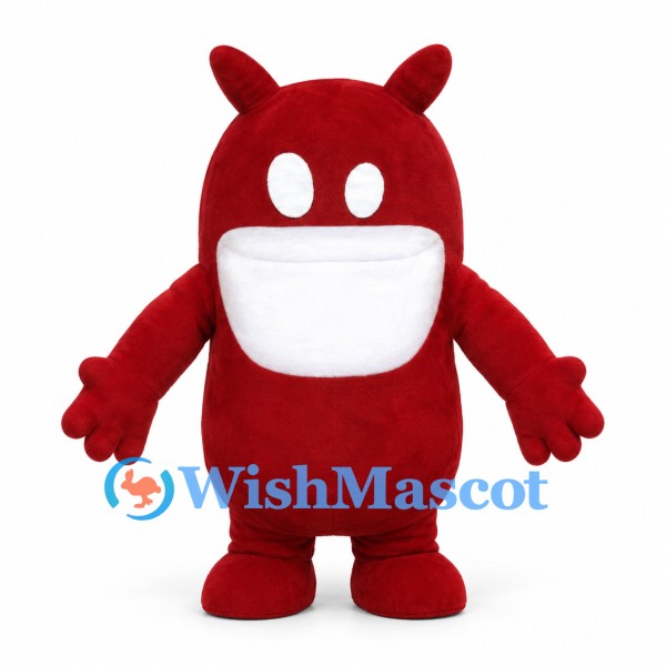 Red Monster Mascot Costume with Large White Grin