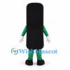 Black Flip Phone Mascot Costume with Green Arms and Legs