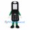 Black Flip Phone Mascot Costume with Green Arms and Legs