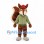 Squirrel Mascot Costume with Red Cap and Green Jacket