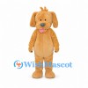 Golden Dog Mascot Costume with Floppy Ears and Pink Tongue
