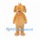 Golden Dog Mascot Costume with Floppy Ears and Pink Tongue