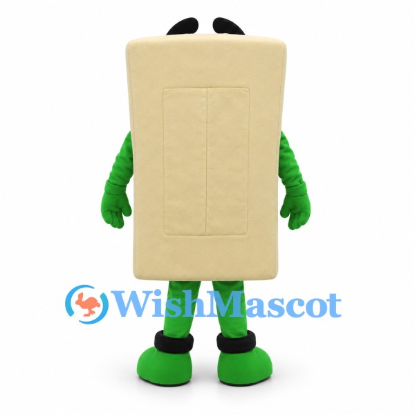 Cheese Block Mascot Costume with Green Arms and Legs