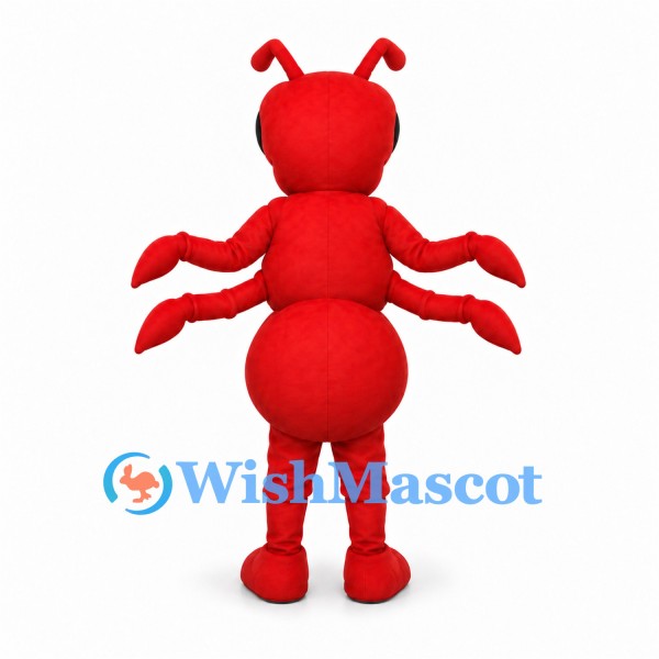 Red Ant Mascot Costume with Black Eye Mask and Four Arms