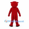 Red Panther Mascot Costume with White Fangs
