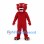 Red Panther Mascot Costume with White Fangs