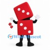 Red Dice Mascot Costume with White Dots