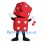 Red Dice Mascot Costume with White Dots