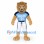 Lion Mascot Costume with Blue Football Jersey and White Pants