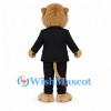 Lion Mascot Costume with Black Suit and Sunglasses