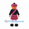 Man Mascot Costume with Red Tartan Kilt and Tam Hat