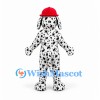 Dalmatian Mascot Costume with Red Firefighter Helmet