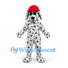 Dalmatian Mascot Costume with Red Firefighter Helmet