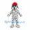 Dalmatian Mascot Costume with Red Firefighter Helmet