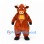 Brown Bull Mascot Costume with White Horns and Yellow Chest Patch