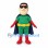 Superhero Mascot Costume with Green Suit and Navy Cape