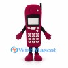 Burgundy Mobile Phone Mascot Costume with White Keypad