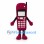 Burgundy Mobile Phone Mascot Costume with White Keypad