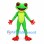Green Frog Mascot Costume with Red Hands and Feet