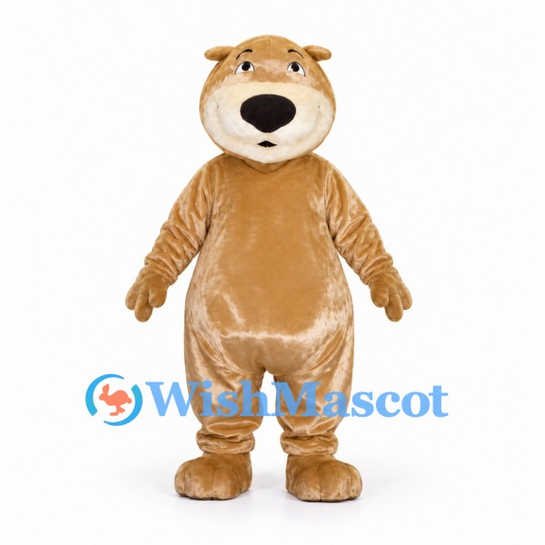Tan Bear Mascot Costume with Cream Muzzle