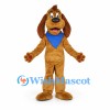 Brown Dog Mascot Costume with Blue Bandana