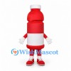Red Bottle Mascot Costume with White Label and Cap