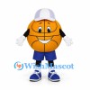 Basketball Mascot Costume with White Cap and Blue Shorts