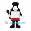 Black Bottle Mascot Costume with White Label and Spoon