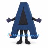 Letter A Mascot Costume in Navy Blue with Black Legs