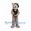 Gray Tabby Cat Mascot Costume with Black Beret and Vest