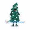 Christmas Tree Mascot Costume with Layered Branches and White Snow Patches