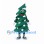 Christmas Tree Mascot Costume with Layered Branches and White Snow Patches