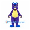 Purple Dragon Mascot Costume with Yellow Belly and Blue Horns