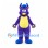 Purple Dragon Mascot Costume with Yellow Belly and Blue Horns