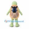 Green Turtle Mascot Costume with Blue Backpack