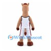 Camel Mascot Costume with White Basketball Uniform