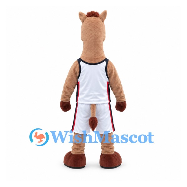 Camel Mascot Costume with White Basketball Uniform