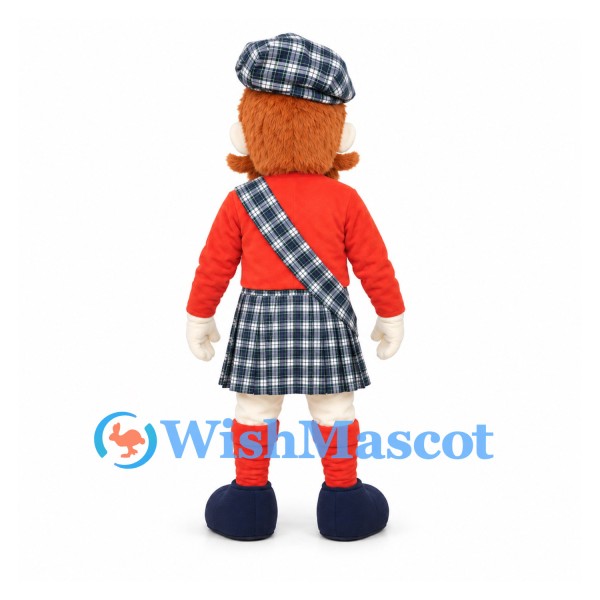Man Mascot Costume with Orange Beard and Black Plaid Kilt