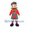 Man Mascot Costume with Orange Beard and Black Plaid Kilt