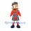 Man Mascot Costume with Orange Beard and Black Plaid Kilt