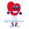 Red Heart Mascot Costume with White Pants and Blue Gloves