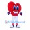 Red Heart Mascot Costume with White Pants and Blue Gloves