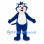 Blue Cat Mascot Costume with White Belly and Red Nose