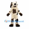 Cream Dog Mascot Costume with Brown Spots and Floppy Ears